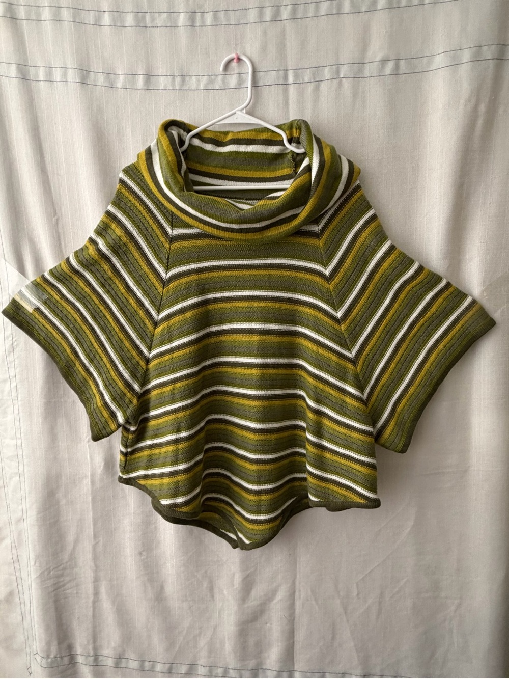 New Directions Weekend Striped Cowl Poncho Sweater size 1X Excellent(C52)